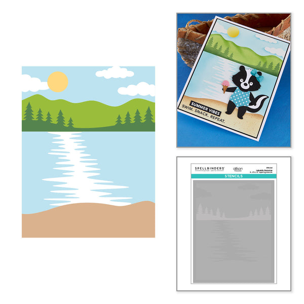 Lakeside Memories Layered Stencil by Allison Frazier