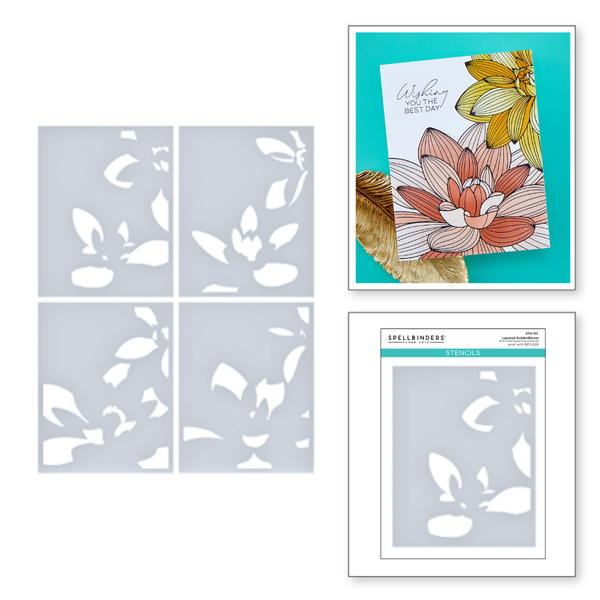 Layered Golden Bloom Stencil - BetterPress Society January 2026 Add-On