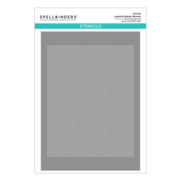 Layered Radiant Blooms Stencil - BetterPress Society February 2026 Add-On