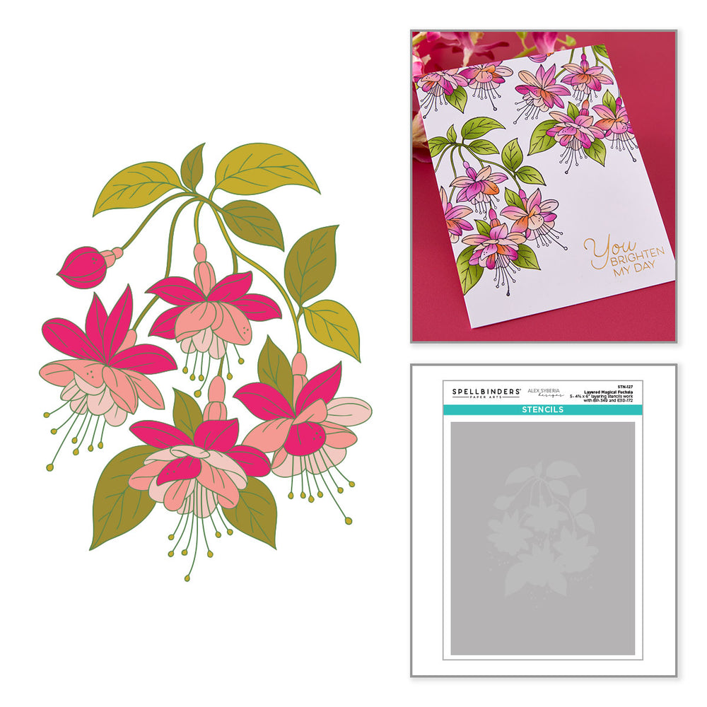 Layered Magical Fuchsia Stencil by Alex Syberia Designs