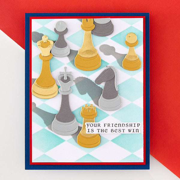 Well Played Sentiments Clear Stamp & Die Set