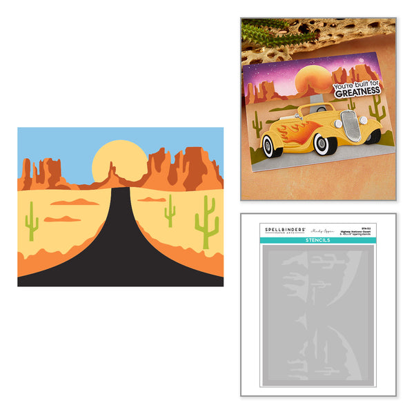 Highway Horizons-Desert Layered Stencils by Mindy Eggen