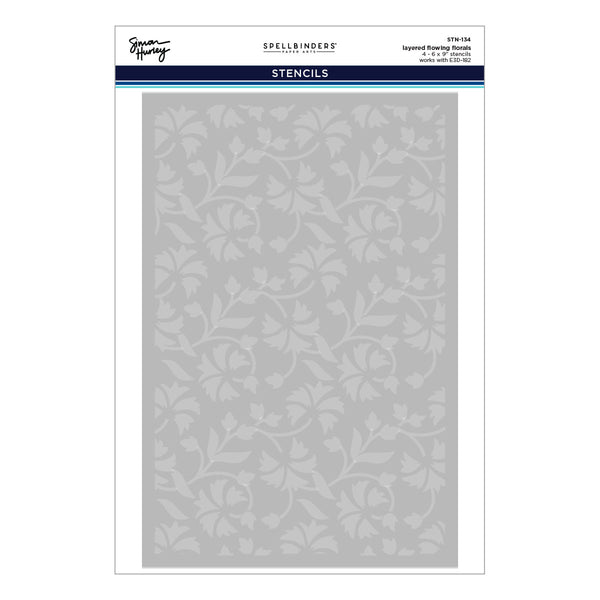 Flowing Florals 3D Embossing Folder and Stencil Bundle by Simon Hurley