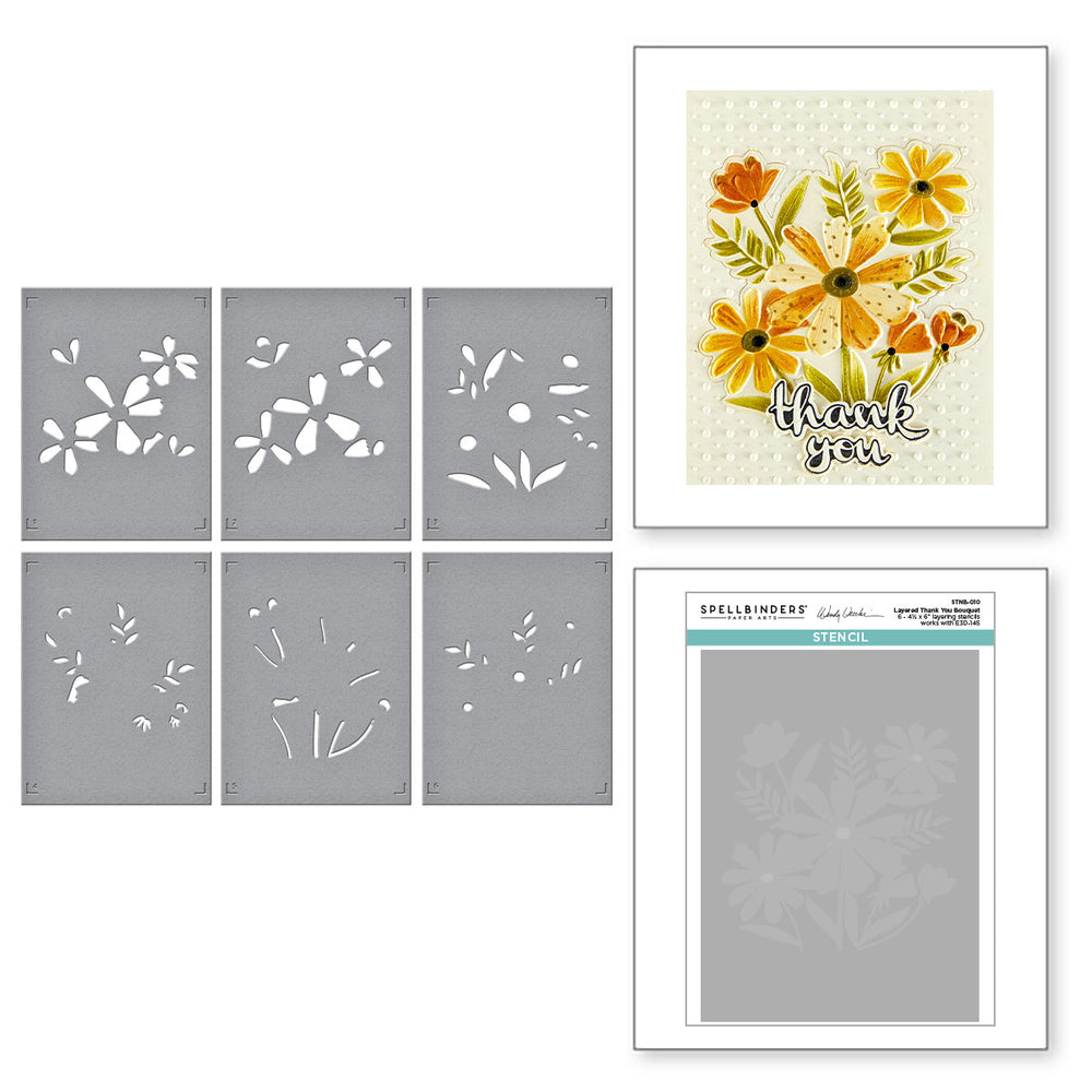 Thank You Bouquet 3D Folder and Stencil Bundle by Wendy Vecchi
