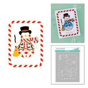 Layered Snowman Wishes Stencil - BetterPress Society July 2026 Add-On