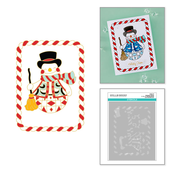 Layered Snowman Wishes Stencil - BetterPress Society July 2026 Add-On
