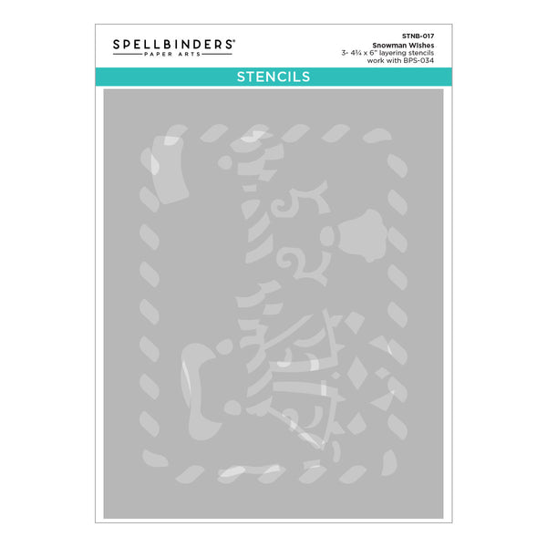 Layered Snowman Wishes Stencil - BetterPress Society July 2026 Add-On
