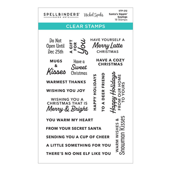 Santa's Sippin' Sayings Clear Stamp Set from the Merry Mug & Circle Delights Collection by Nichol Spohr