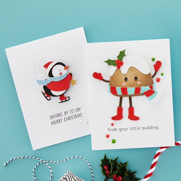 Dancin' Penguin Etched Dies from the Dancin' Christmas Collection