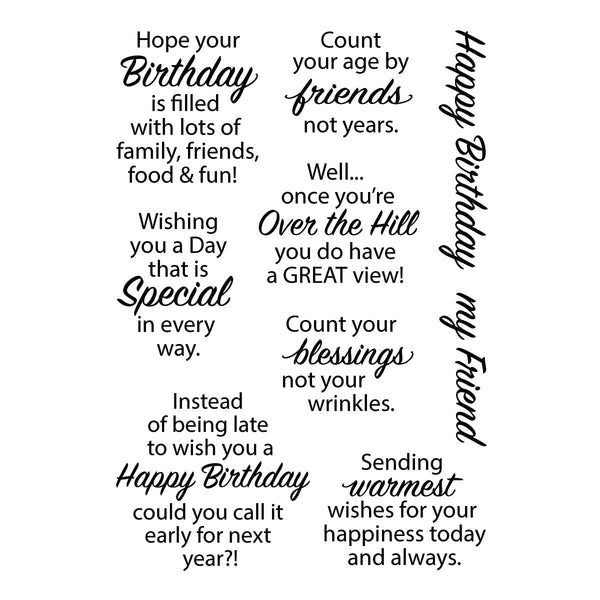 Birthday Messages Clear Stamp Set by Stampendous