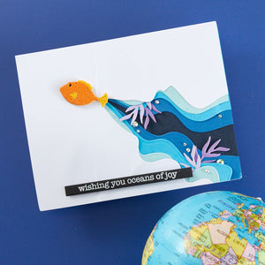 Underwater Marine Life Etched Dies from the Tunnel Scapes Collection by Vicky Papaioannou