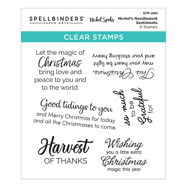 Nichol's Needlework Sentiments Clear Stamp Set from the Nichol's Needlework Collection by Nichol Spohr