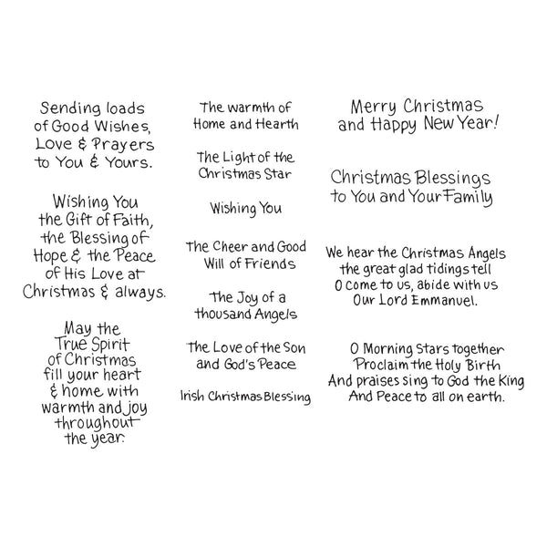 Christmas Blessings Sentiments Clear Stamp Set by Stampendous