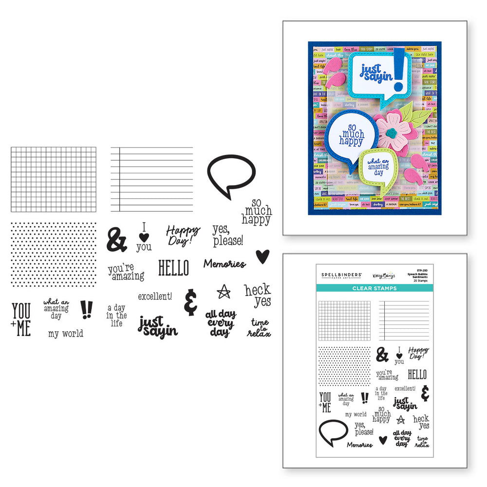 Speech Bubbles Sentiments Clear Stamp Set by Kelly Bangs
