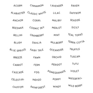 Color Swatch Names Clear Stamp Set