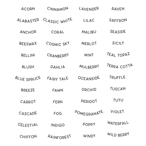 Color Swatch Names Clear Stamp Set