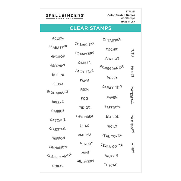 Color Swatch Names Clear Stamp Set