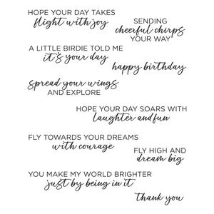 Spread Your Wings Sentiments Clear Stamp Set