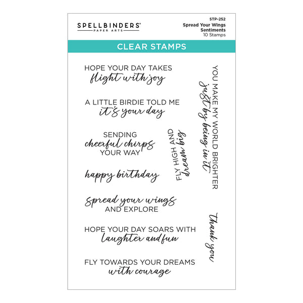 Spread Your Wings Sentiments Clear Stamp Set
