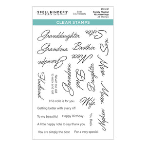 Family Musical Mix Greetings Clear Stamp Set by Bibi Cameron