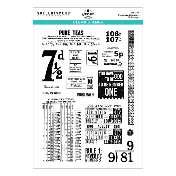 Keepsake Numbers Clear Stamp Set by Esther Glas