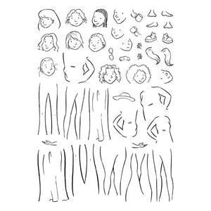 Illustrated Lady Clear Stamp Set by Josh Griffiths Studio
