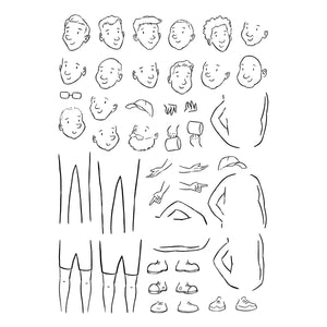 Illustrated Man Clear Stamp Set by Josh Griffiths Studio