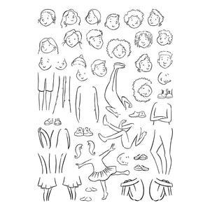 Illustrated Boys & Girls Clear Stamp Set by Josh Griffiths Studio