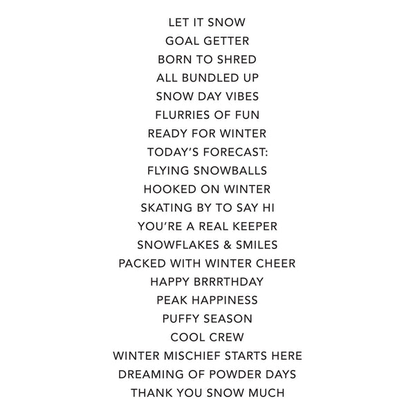 Snow Day Sentiments Clear Stamp Set by Allison Frazier