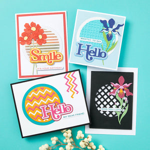 Woven Lattice Texture Etched Dies from the Spotlight Frames and Florals Collection by Lisa Horton
