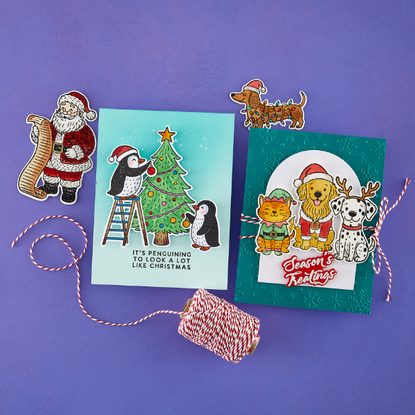Christmas Pets Etched Dies for Coordinating Stamp Set by Simon Hurley