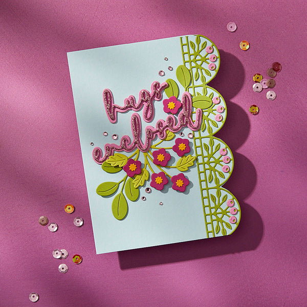 Vivid Script Sentiments Etched Dies