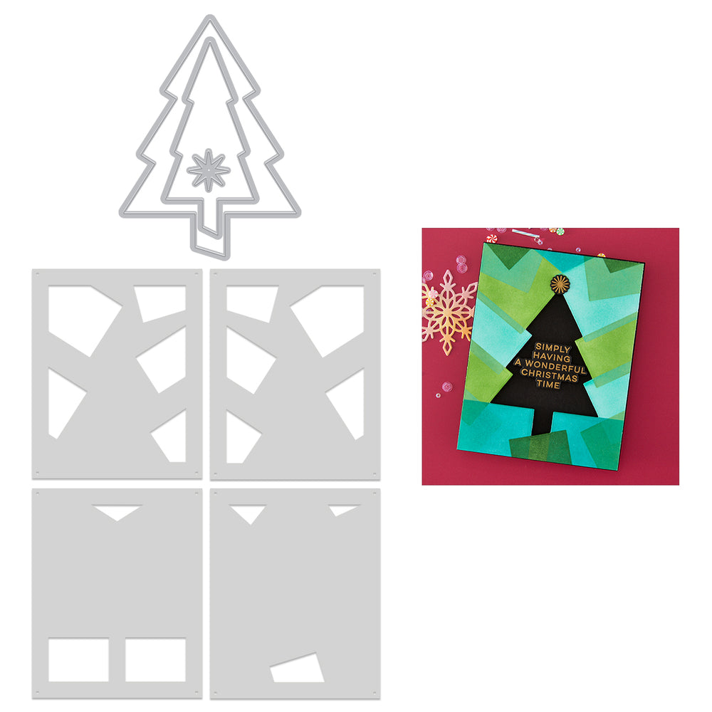 Hero Arts Very Merry Tree Die & Stencil Bundle
