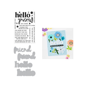 Hero Arts Hello Friend Clear Stamp & Die Bundle