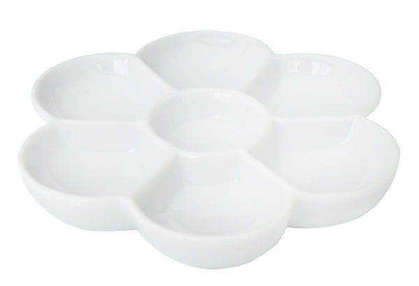 Yasutomo 7 Section Flower Porcelain Dish