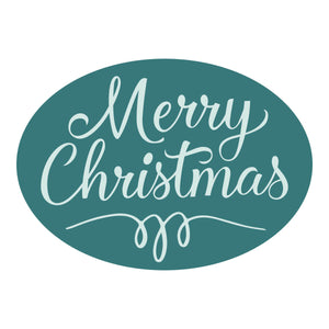 Merry Christmas Oval Wax Seal Stamp from the Sealed for Christmas Collection