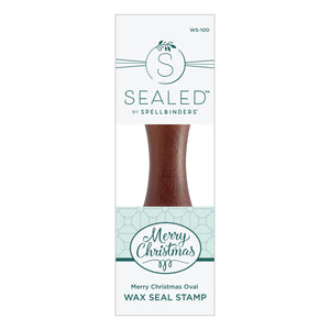 Merry Christmas Oval Wax Seal Stamp from the Sealed for Christmas Collection