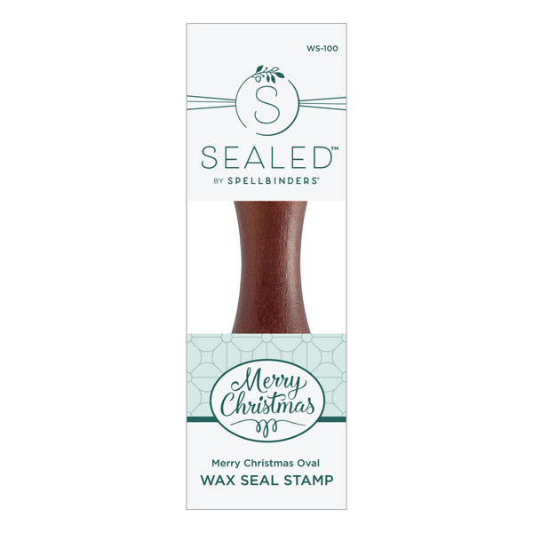 Merry Christmas Oval Wax Seal Stamp from the Sealed for Christmas Collection