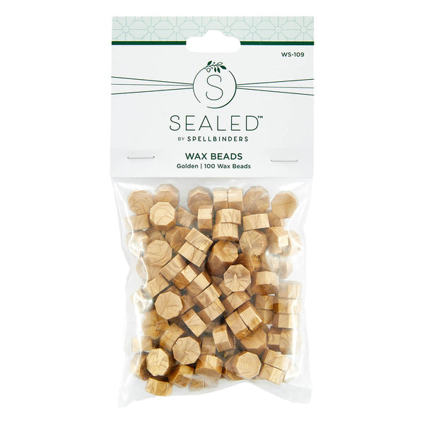 Golden Wax Beads from The Sealed by Spellbinders Collection