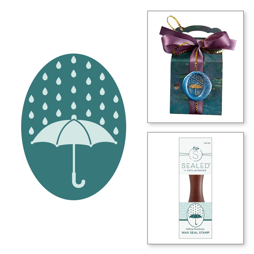Falling Raindrops Wax Seal Stamp from the Falling Leaves Collection