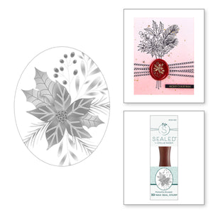 Poinsettia 3D Wax Seal from the Sealed 3D Christmas Collection