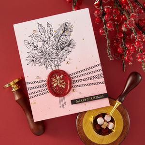 Poinsettia 3D Wax Seal from the Sealed 3D Christmas Collection