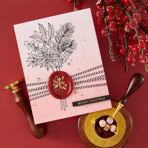 Poinsettia 3D Wax Seal from the Sealed 3D Christmas Collection