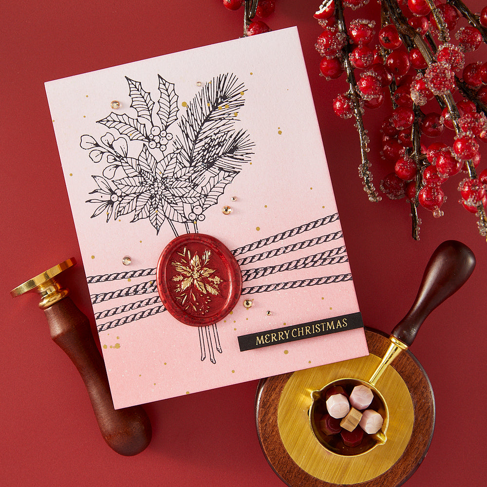Sealed Poinsettia Stems Press Plate & Die Set from the Sealed 3D Christmas Collection