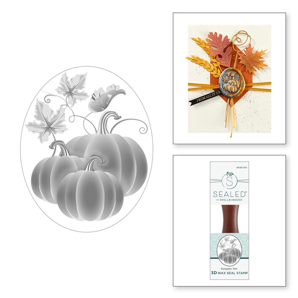 Pumpkin Trio 3D Wax Seal Stamp from the Falling Leaves Collection