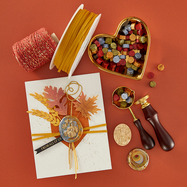 Pumpkin Trio 3D Wax Seal Stamp from the Falling Leaves Collection