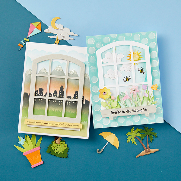 Vista View Window Etched Dies from the Windows with a View Collection by Tina Smith