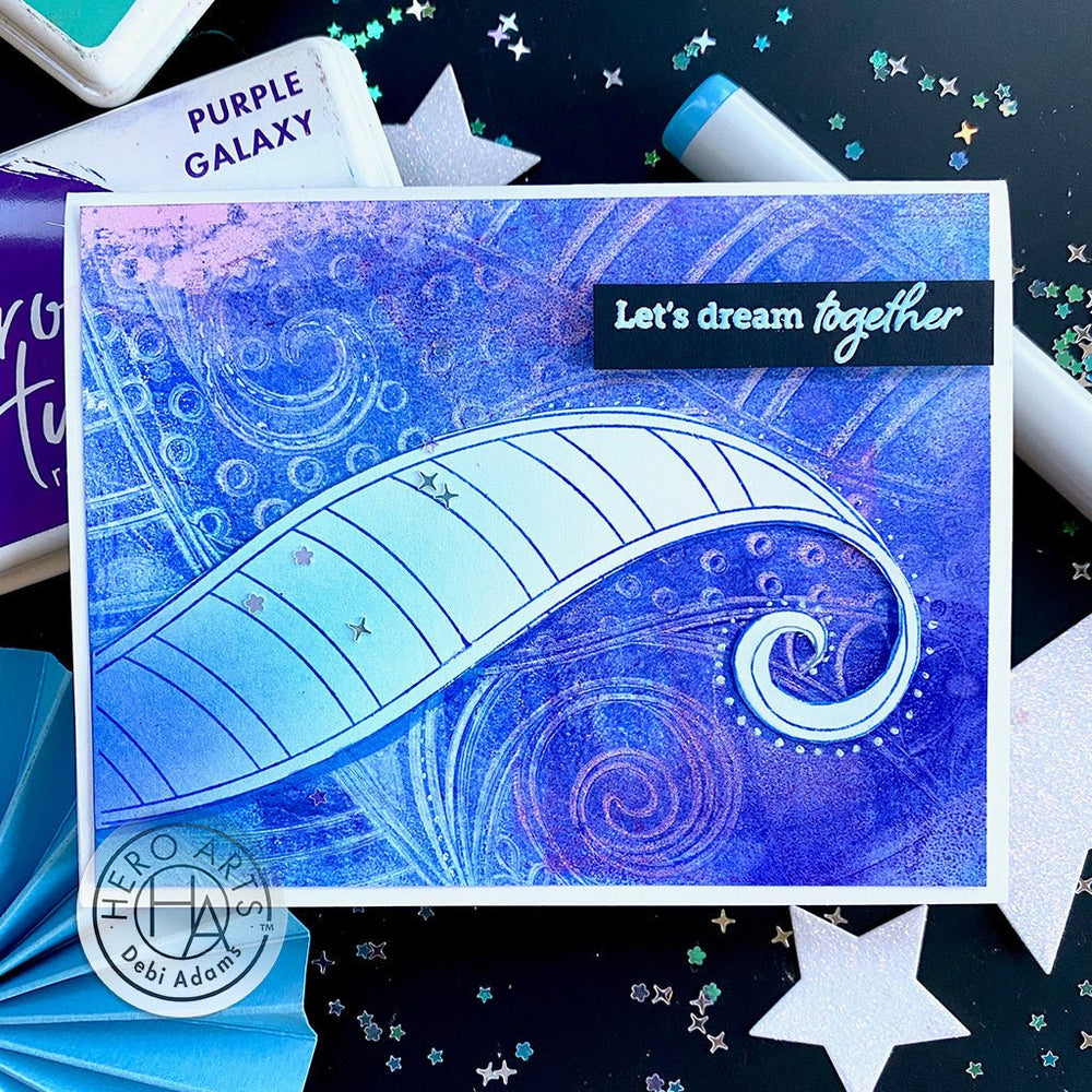 Hero Arts Swirls and Dots Bold Prints Cling Rubber Stamp