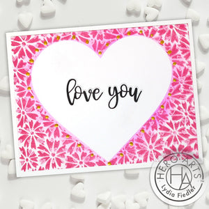 Hero Arts Heart-Shaped Daisies Bold Prints Cling Rubber Stamp