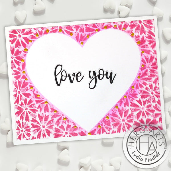Hero Arts Heart-Shaped Daisies Bold Prints Cling Rubber Stamp